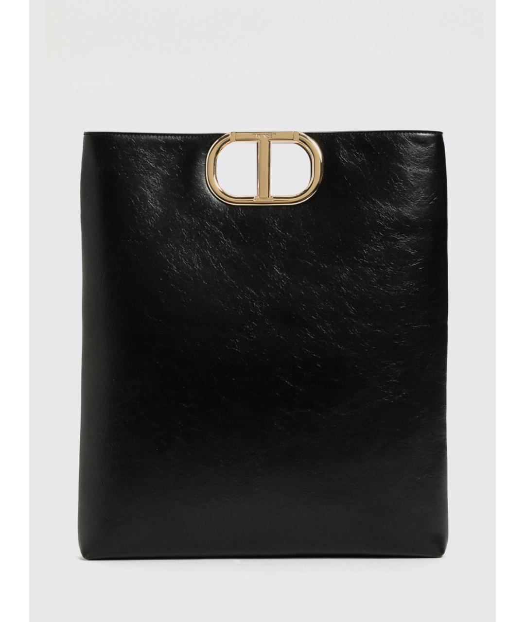 TWIN-SET Черная сумка через плечо из искусственной кожи, фото 5