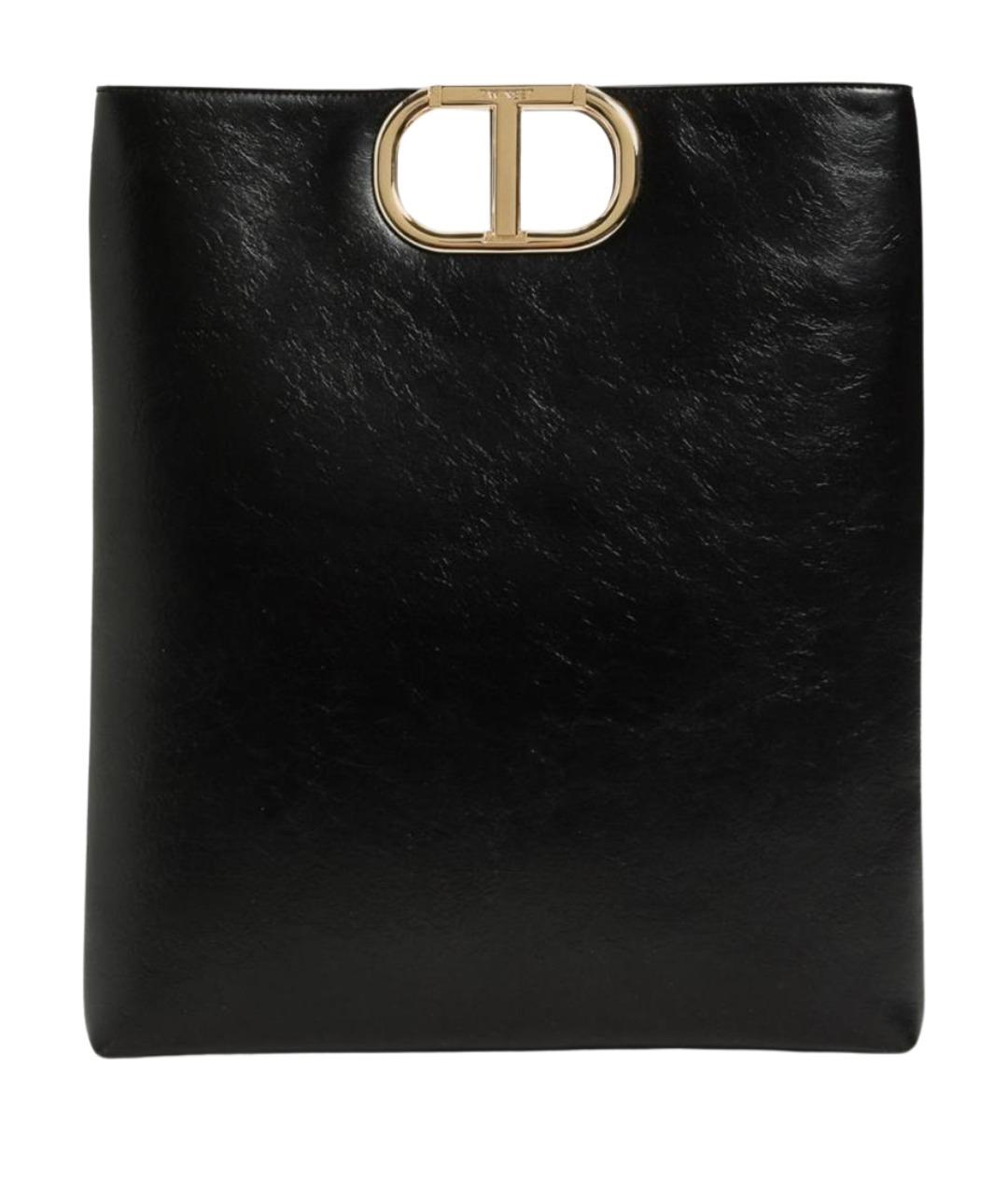 TWIN-SET Черная сумка через плечо из искусственной кожи, фото 1