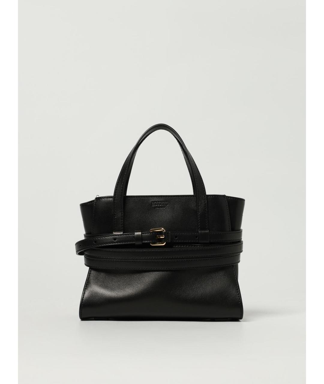 MOSCHINO Черная кожаная сумка тоут, фото 6