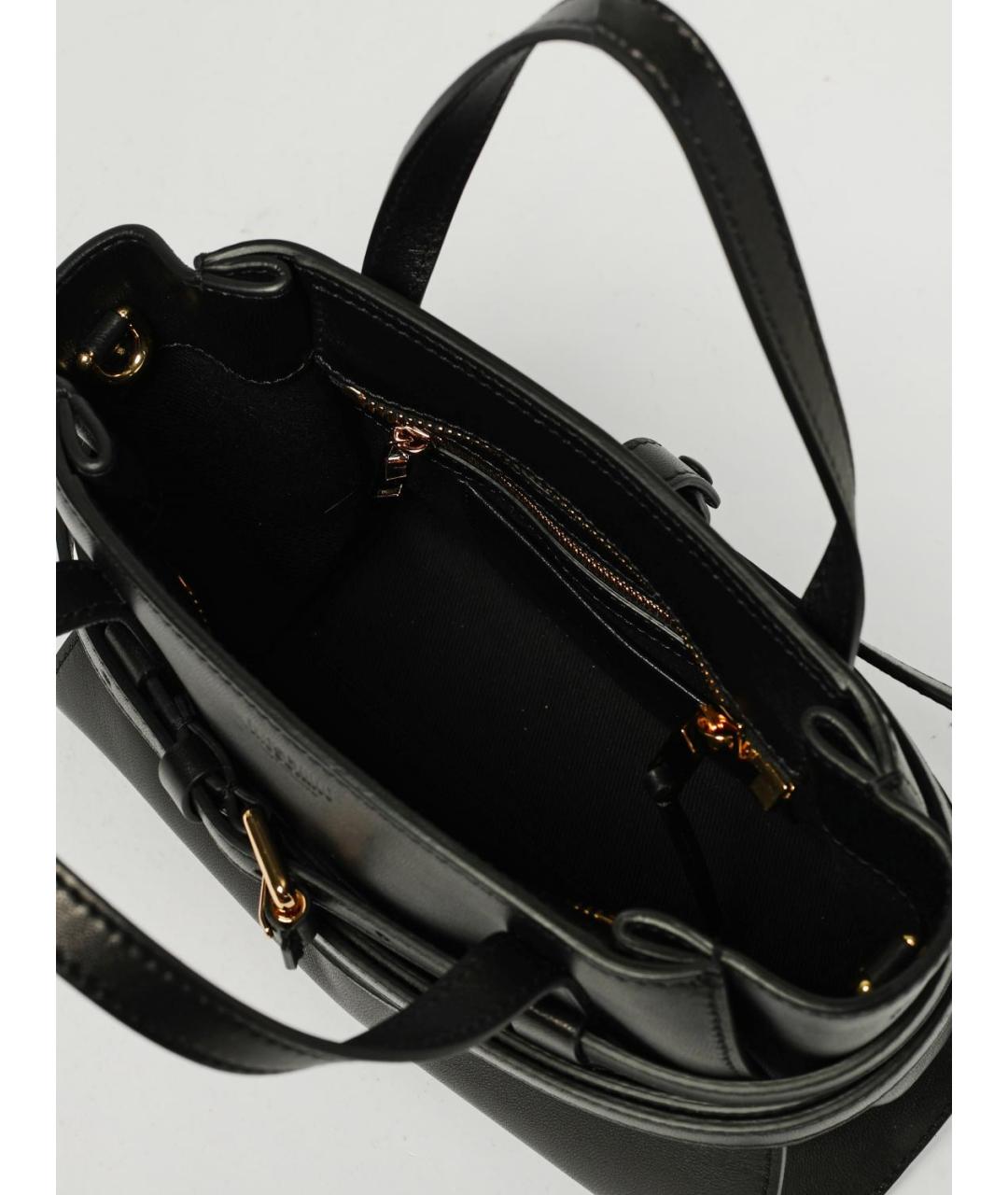 MOSCHINO Черная кожаная сумка тоут, фото 5