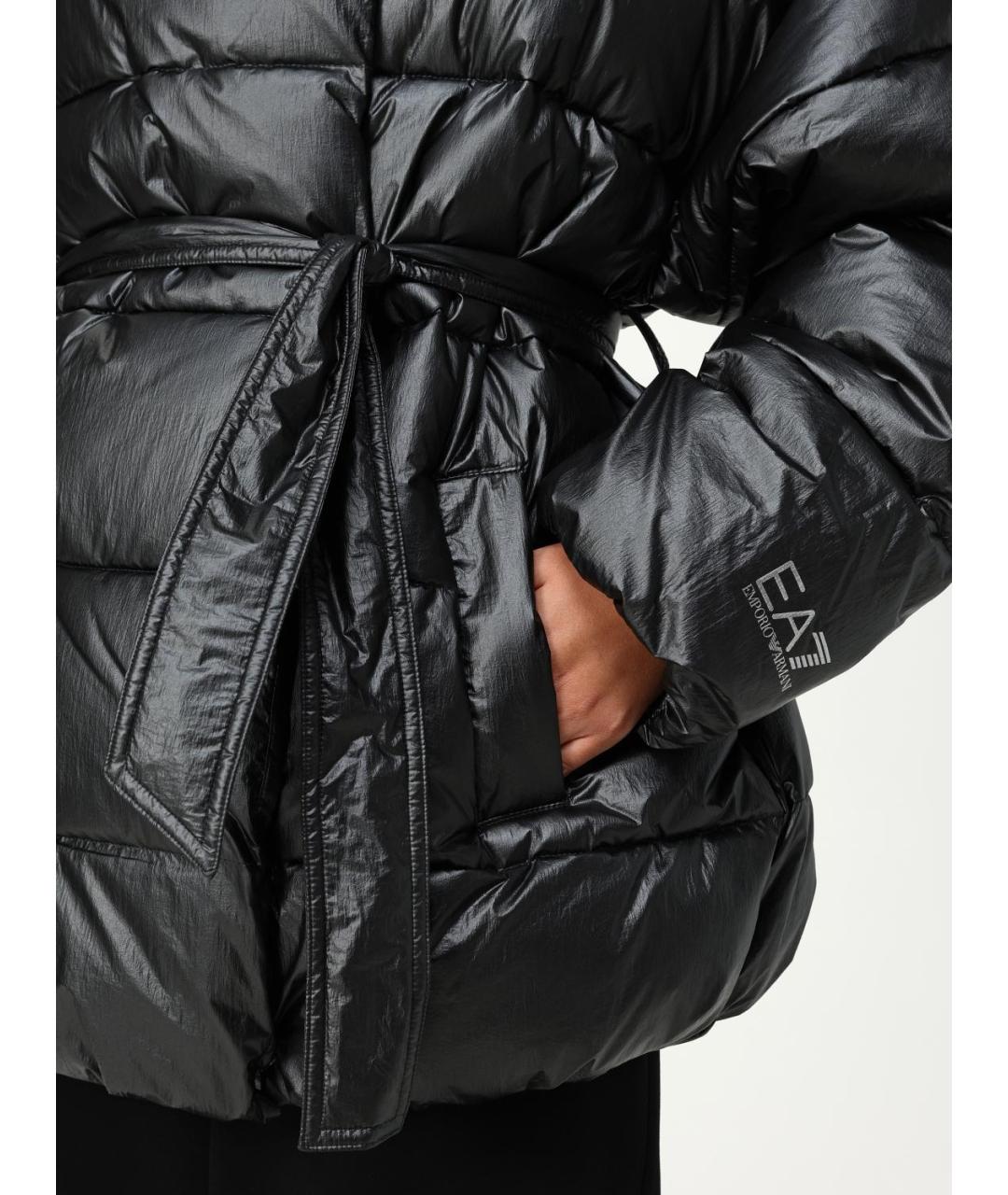 EA7 Черный полиамидовый пуховик, фото 4
