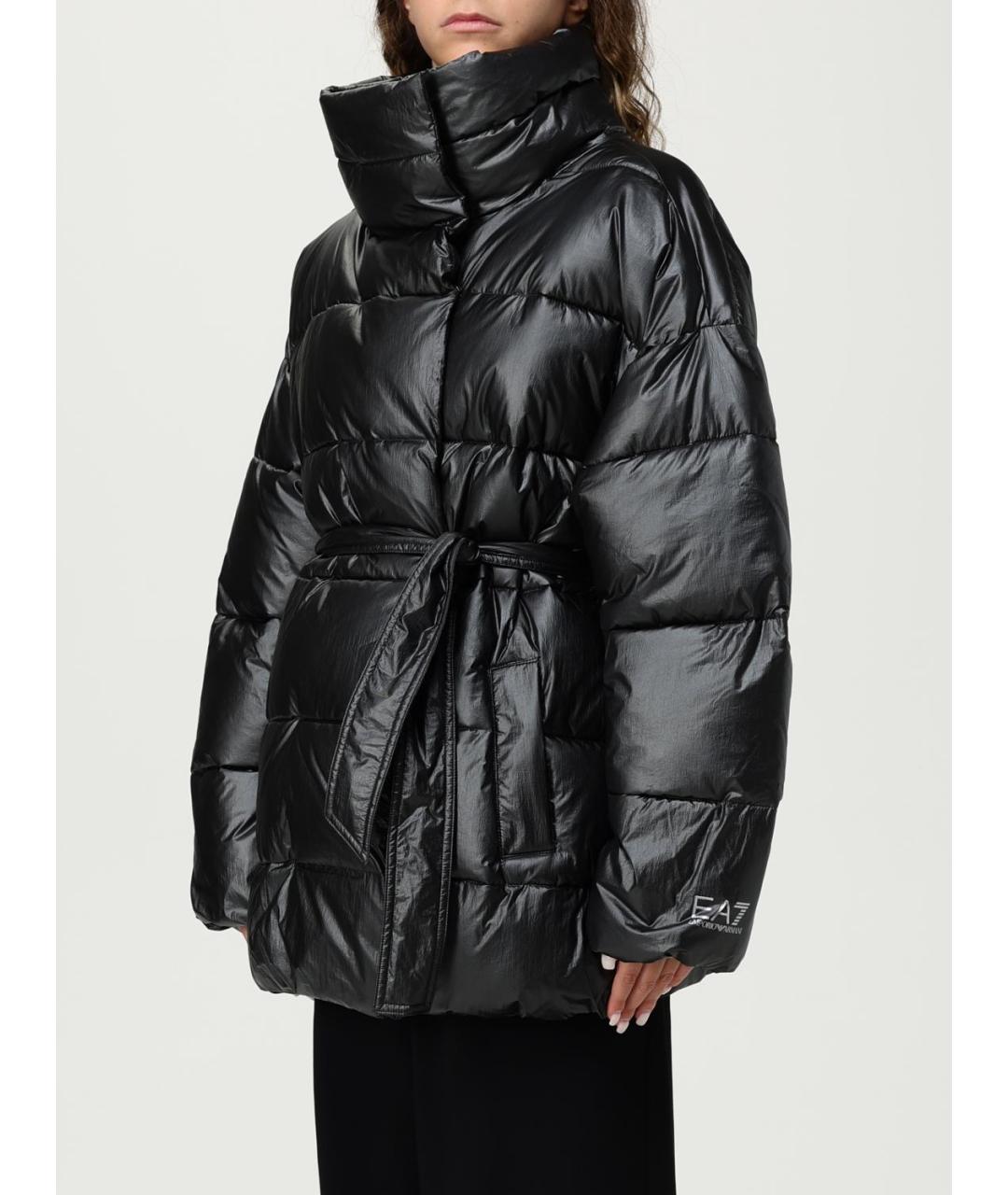 EA7 Черный полиамидовый пуховик, фото 3