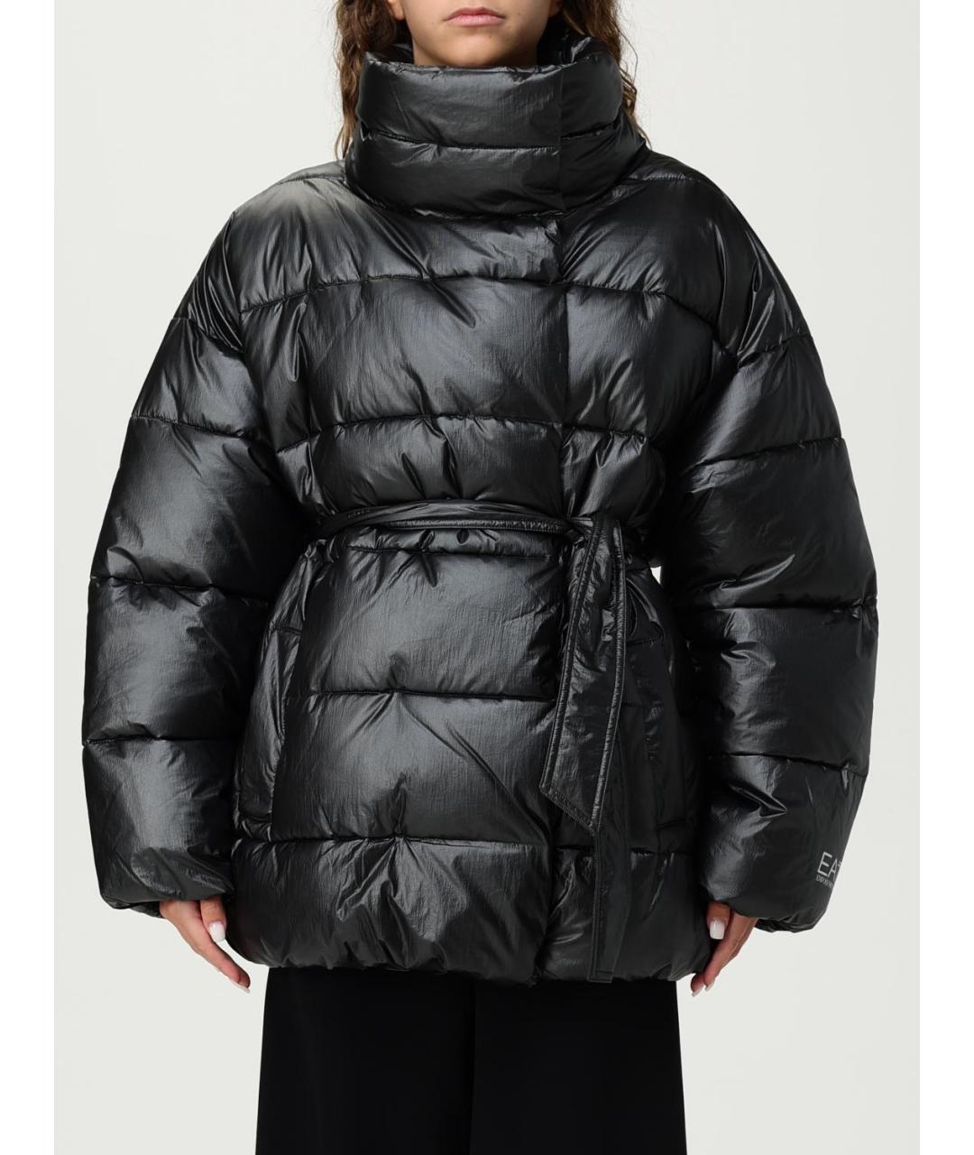 EA7 Черный полиамидовый пуховик, фото 5