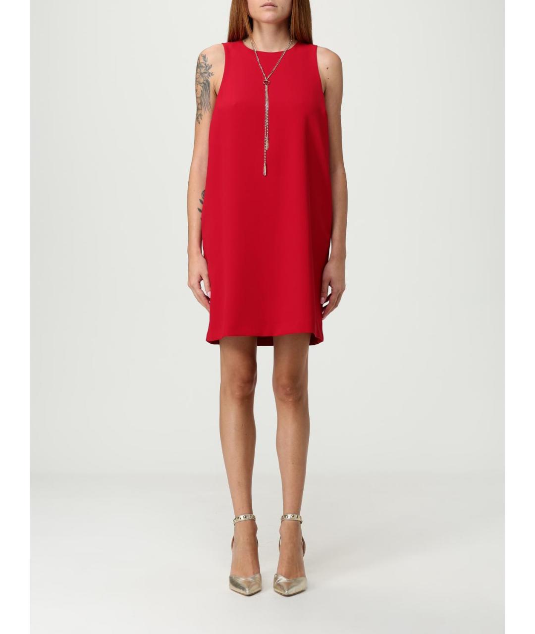TWIN-SET Красное полиэстеровое платье, фото 4
