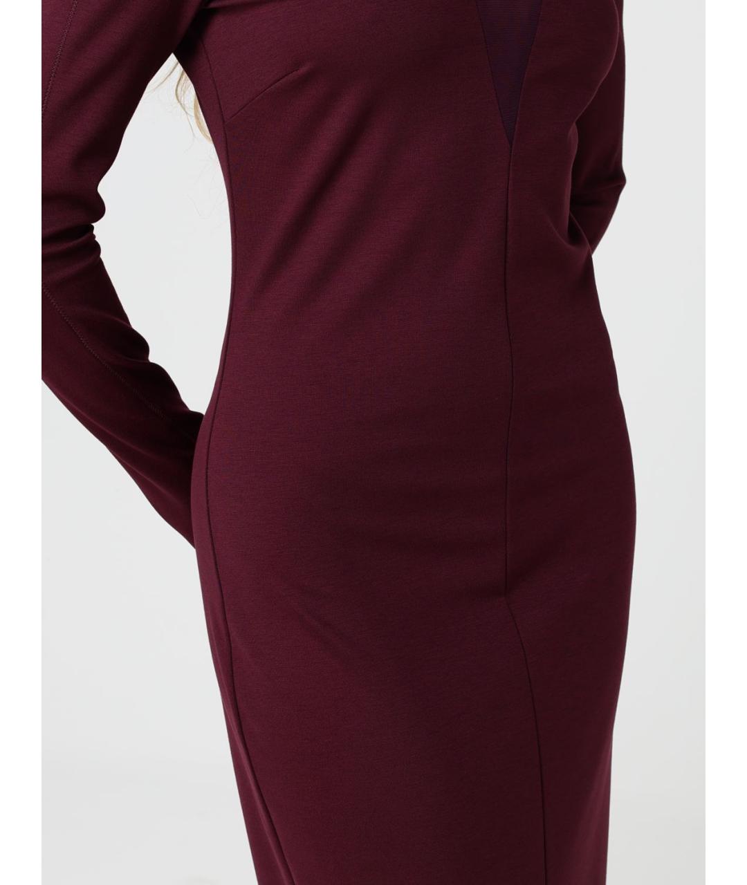 PATRIZIA PEPE Бордовое вискозное платье, фото 3