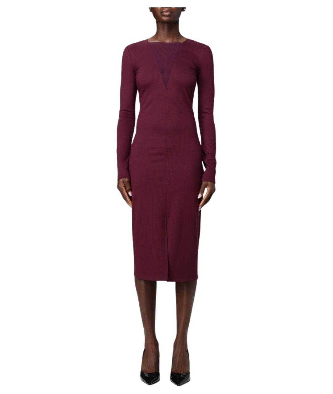 PATRIZIA PEPE Бордовое вискозное платье, фото 1