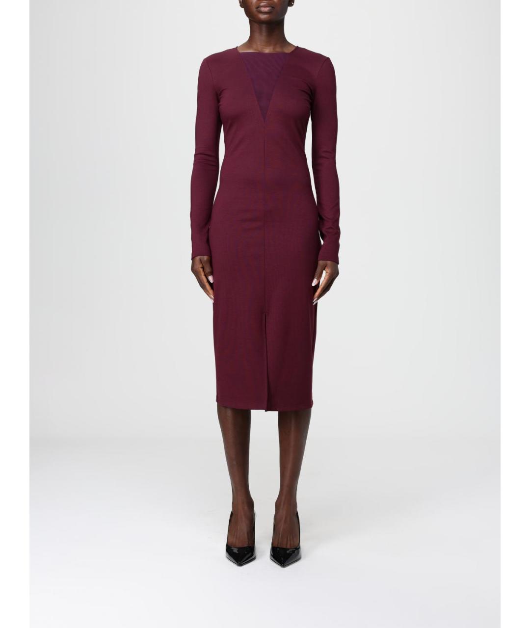 PATRIZIA PEPE Бордовое вискозное платье, фото 4