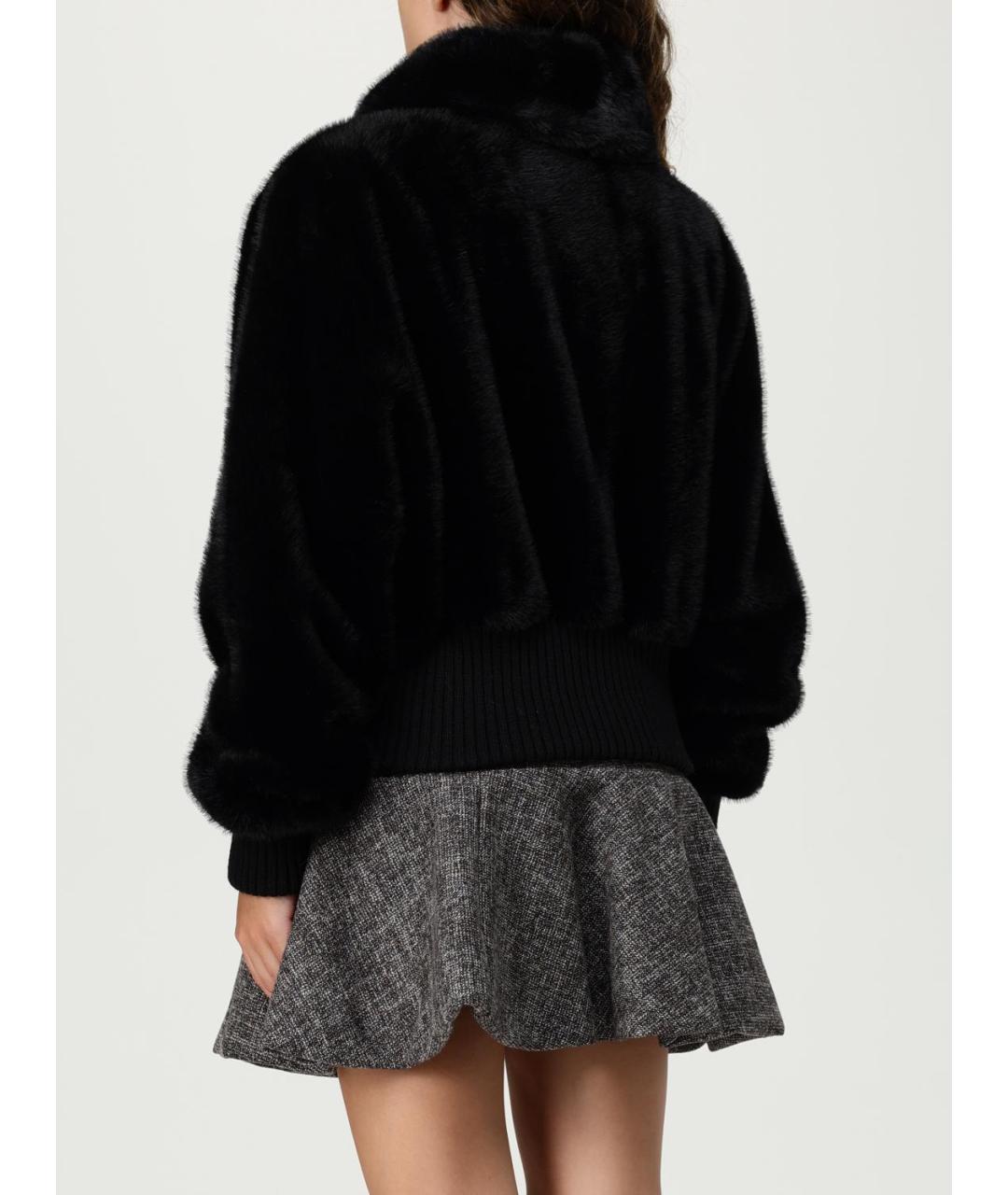 PINKO Черная полиэстеровая шуба, фото 3