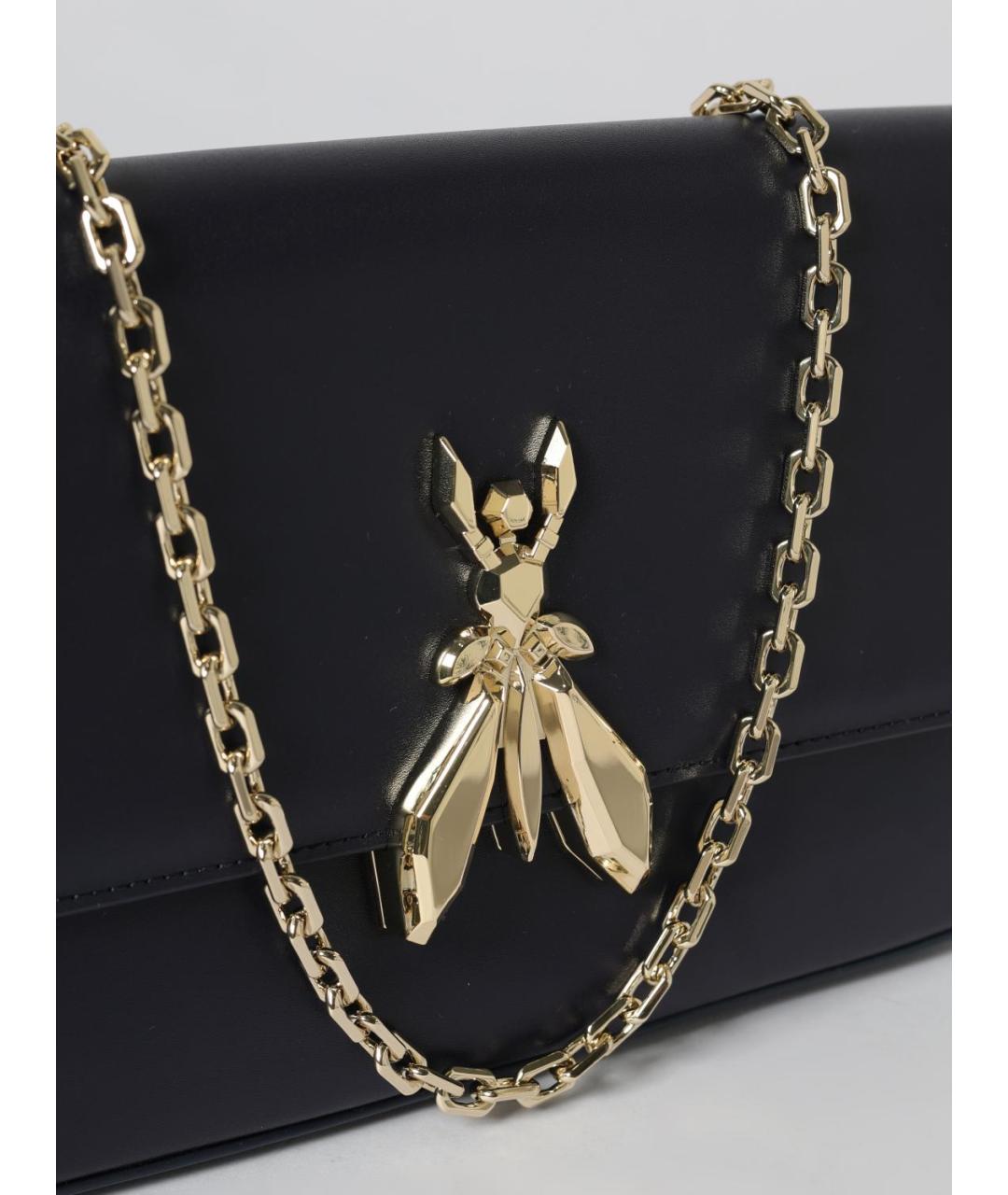 PATRIZIA PEPE Темно-синяя кожаная сумка через плечо, фото 3