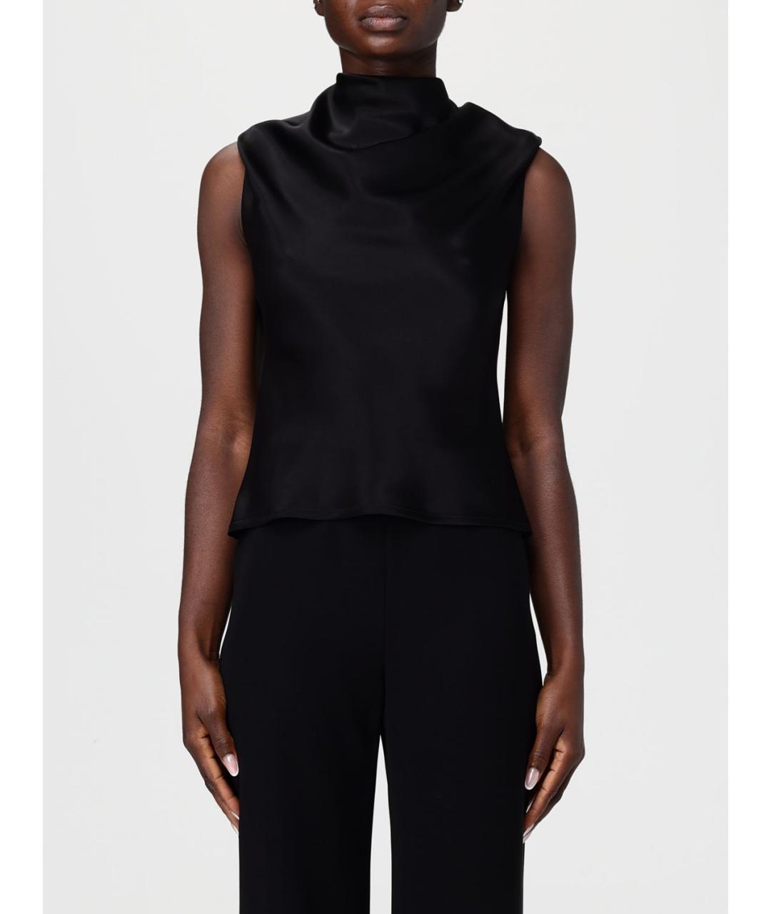 PINKO Черная ацетатная блузы, фото 4