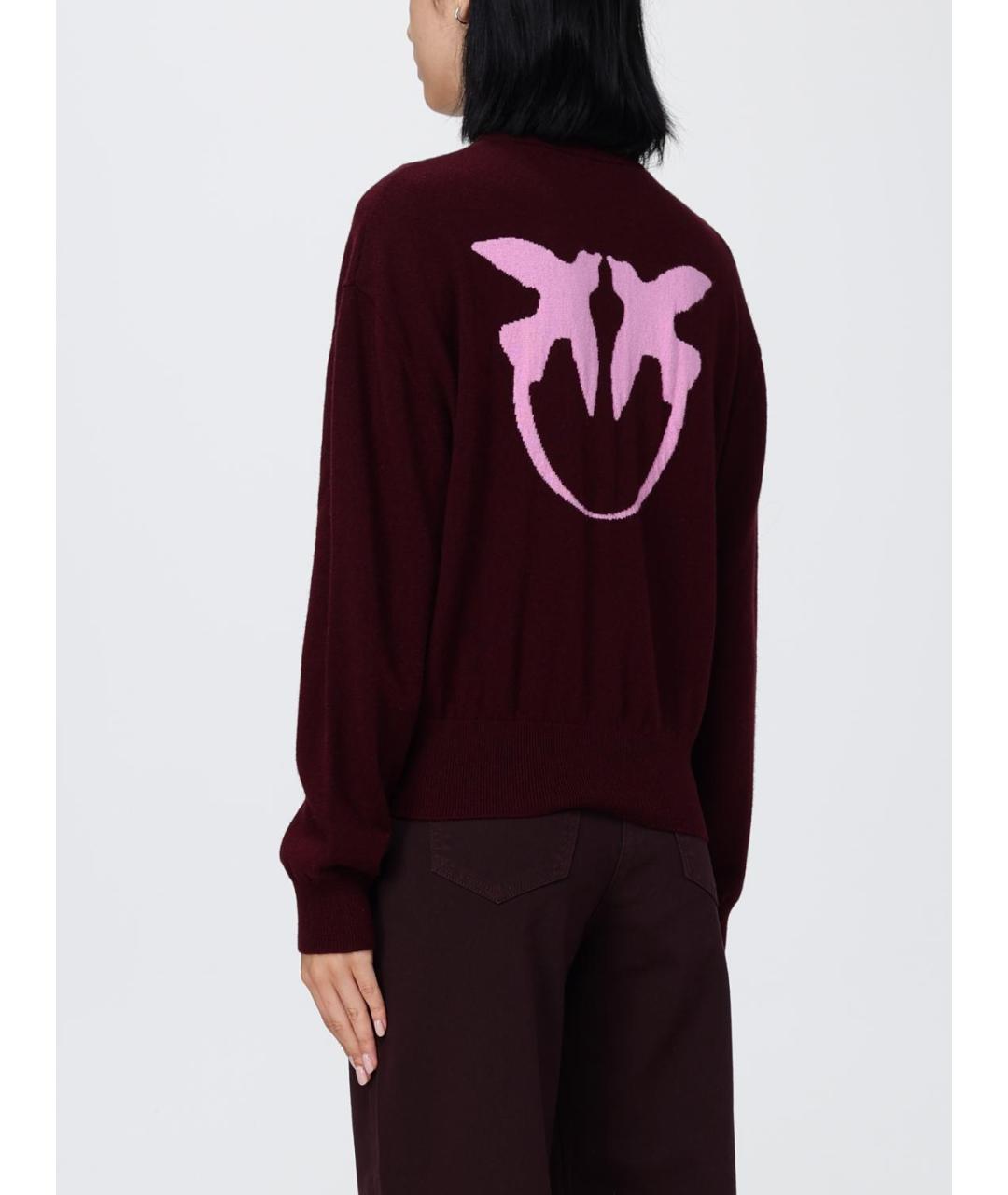 PINKO Бордовый шерстяной джемпер / свитер, фото 3
