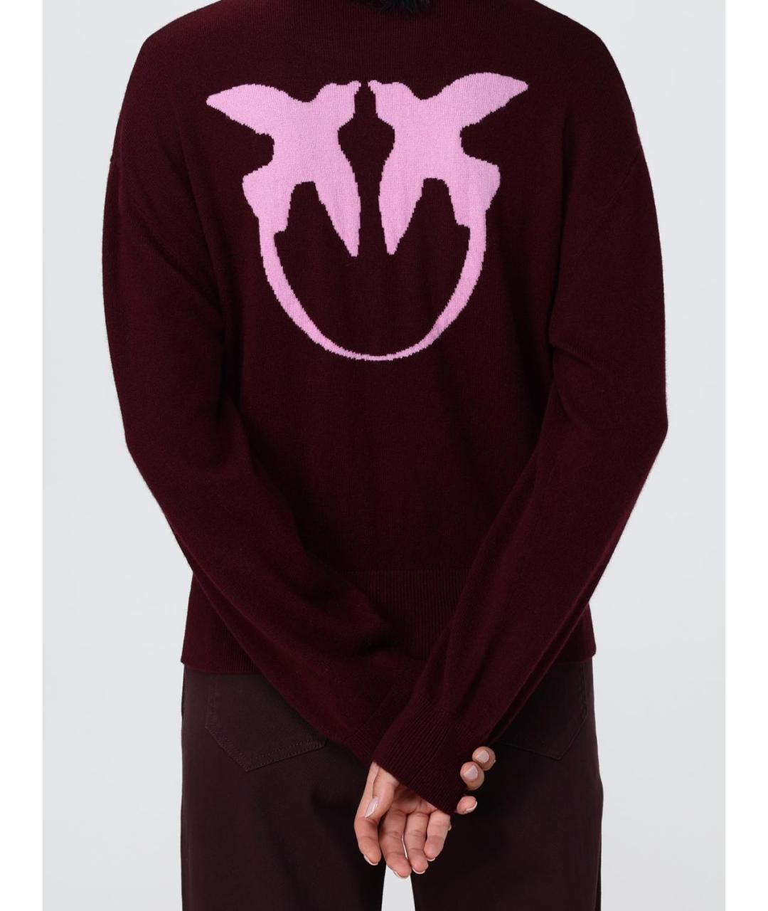 PINKO Бордовый шерстяной джемпер / свитер, фото 4