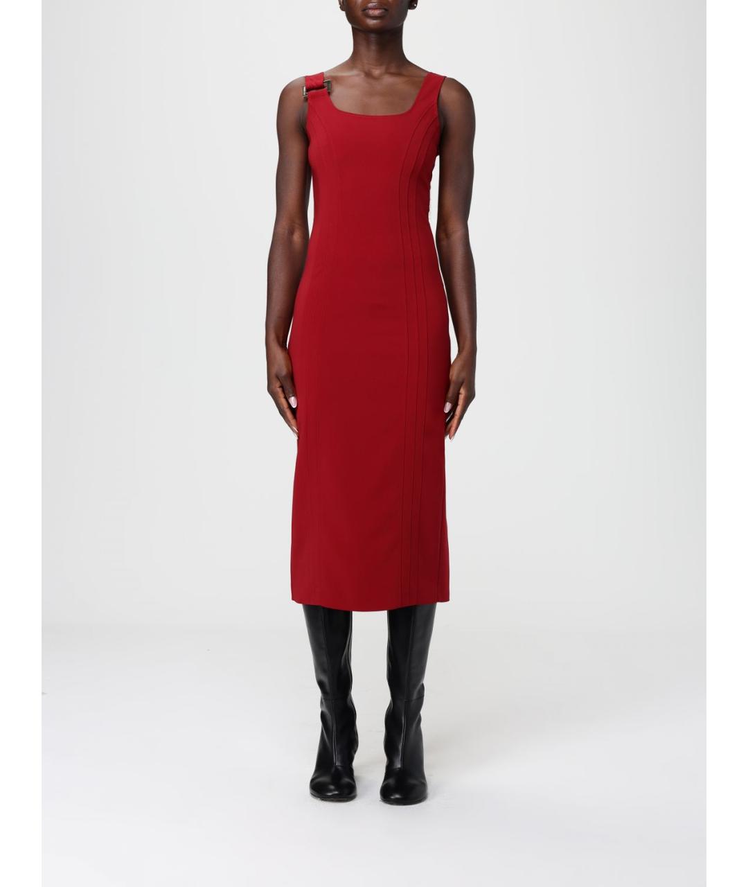 PATRIZIA PEPE Красное полиэстеровое платье, фото 4