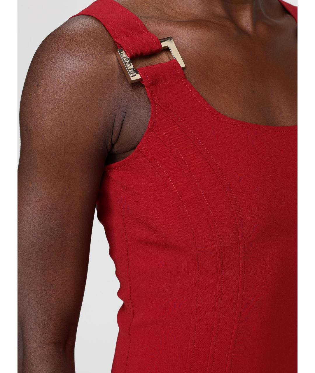 PATRIZIA PEPE Красное полиэстеровое платье, фото 3