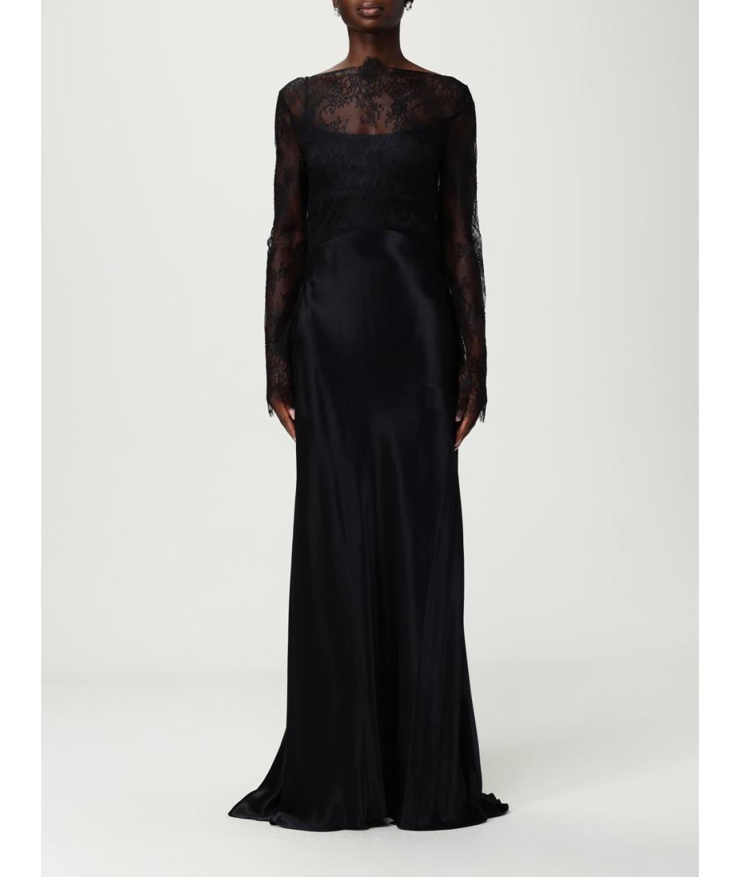 ALBERTA FERRETTI Черное вискозное вечернее платье, фото 2