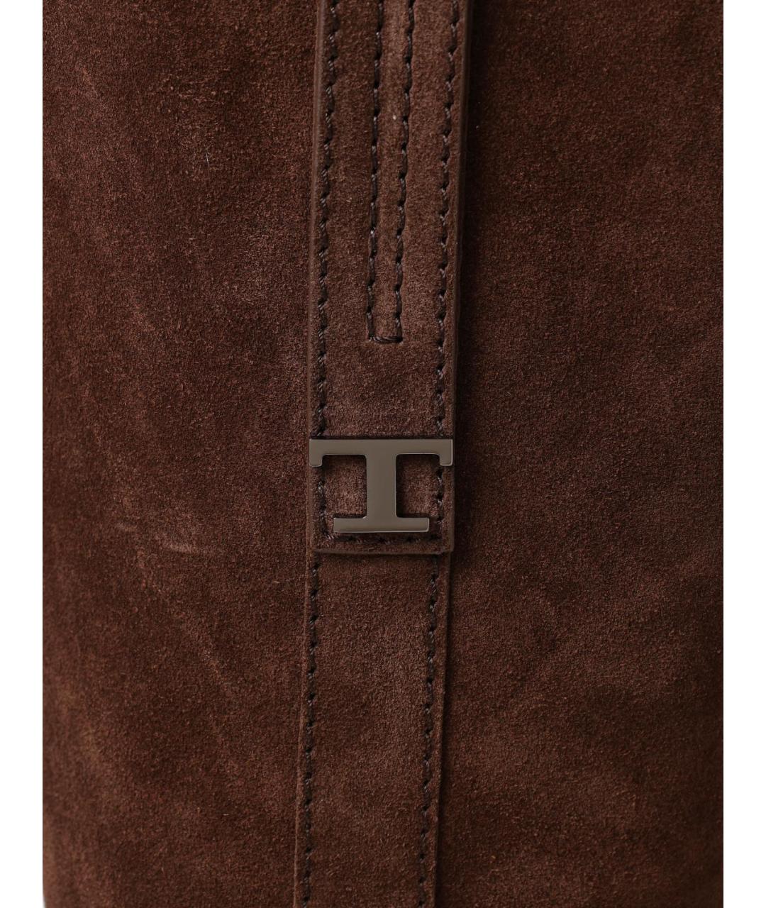 TOD'S Коричневые замшевые сапоги, фото 4