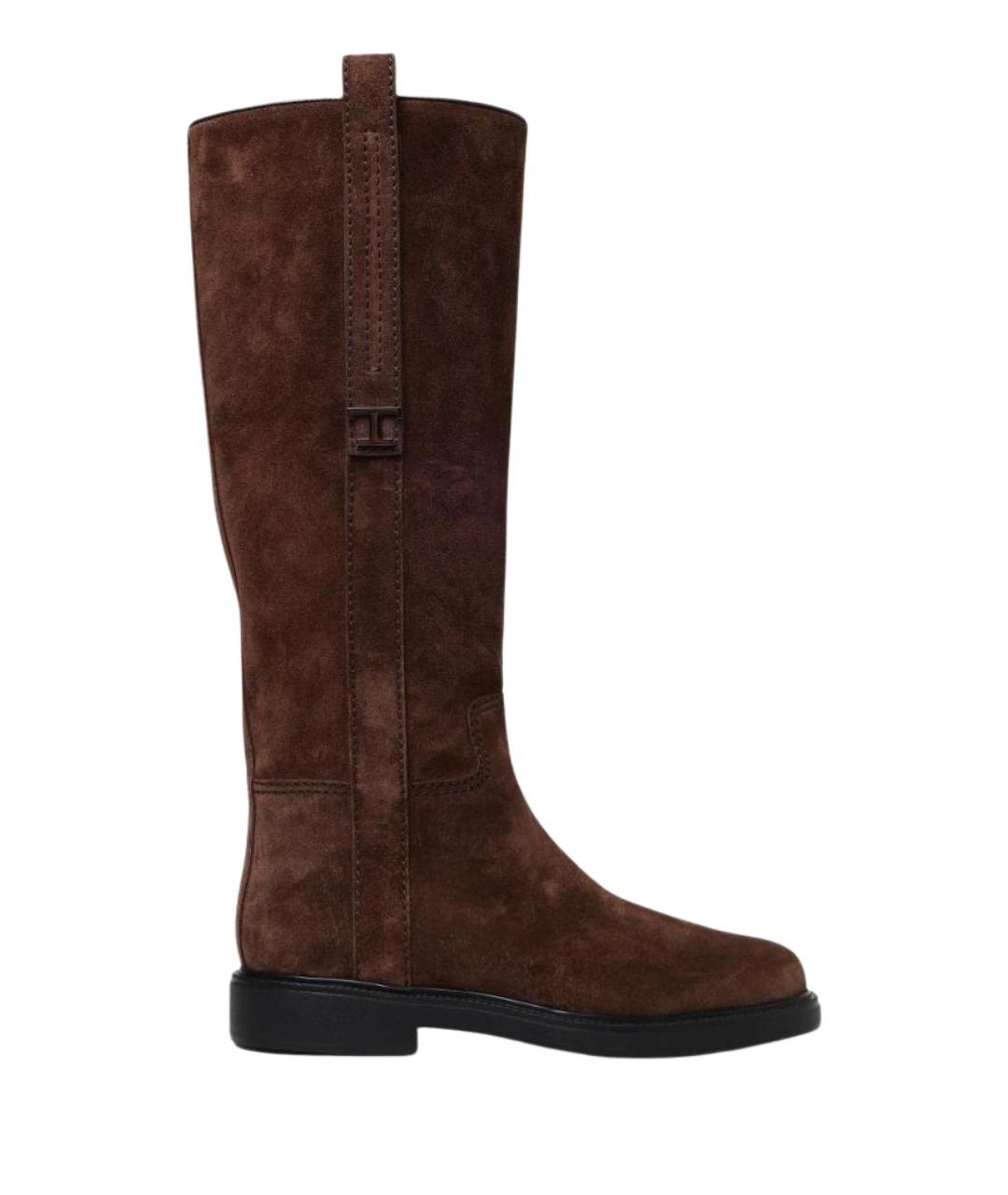 TOD'S Коричневые замшевые сапоги, фото 1