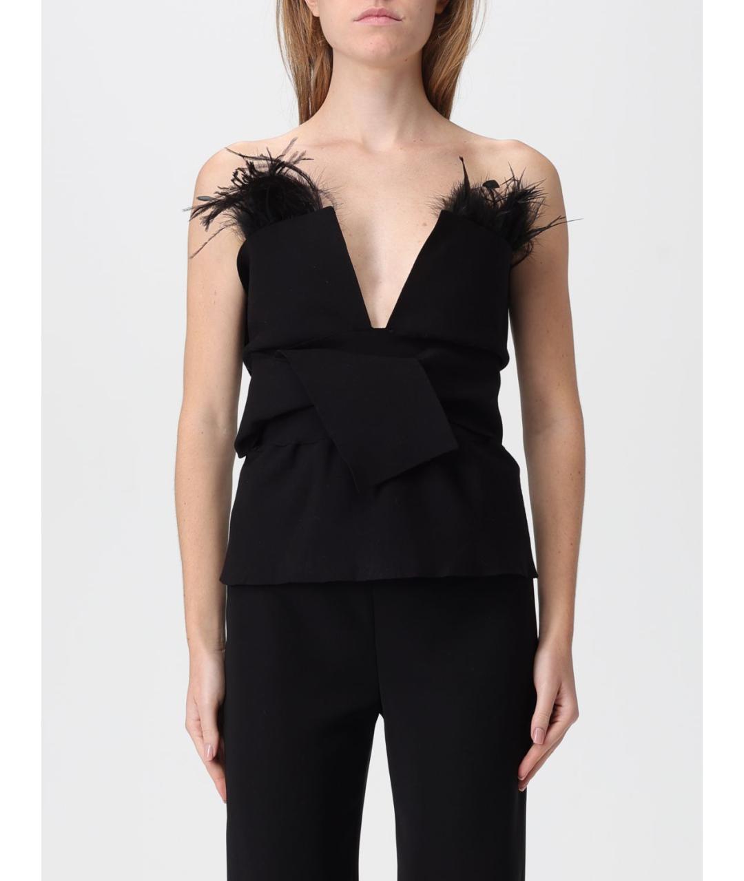 ALBERTA FERRETTI Черная вискозная майка, фото 2