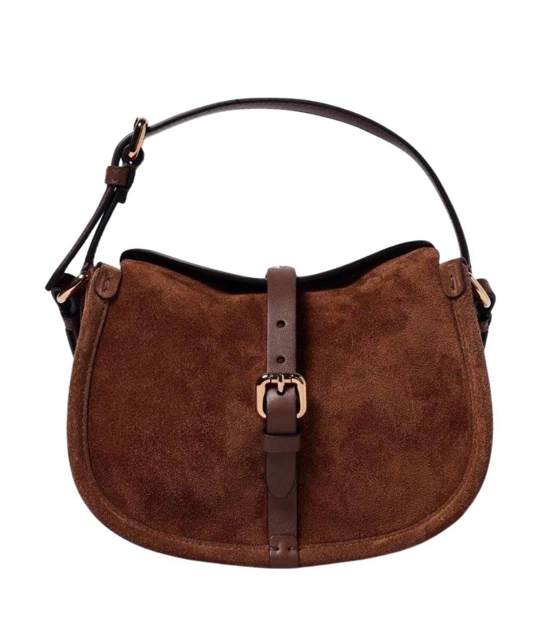 ETRO Коричневая замшевая сумка через плечо, фото 1