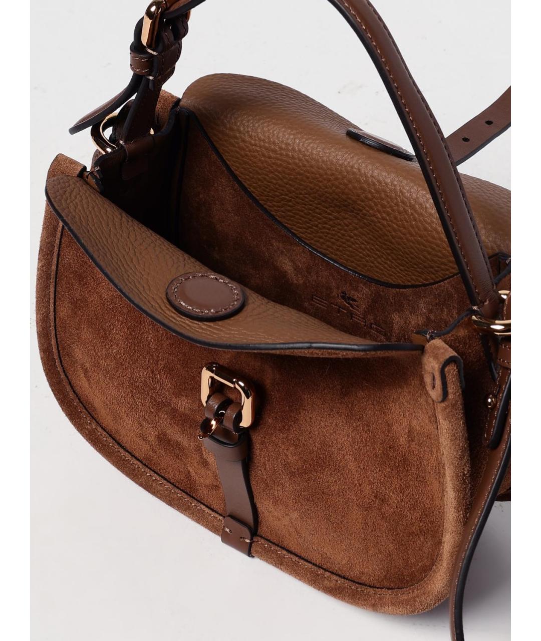 ETRO Коричневая замшевая сумка через плечо, фото 5