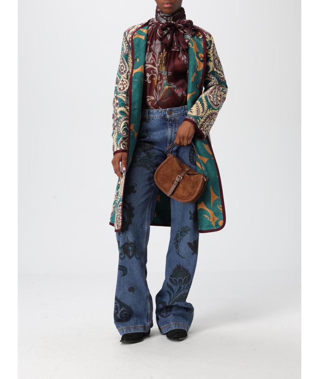 ETRO Коричневая замшевая сумка через плечо, фото 2