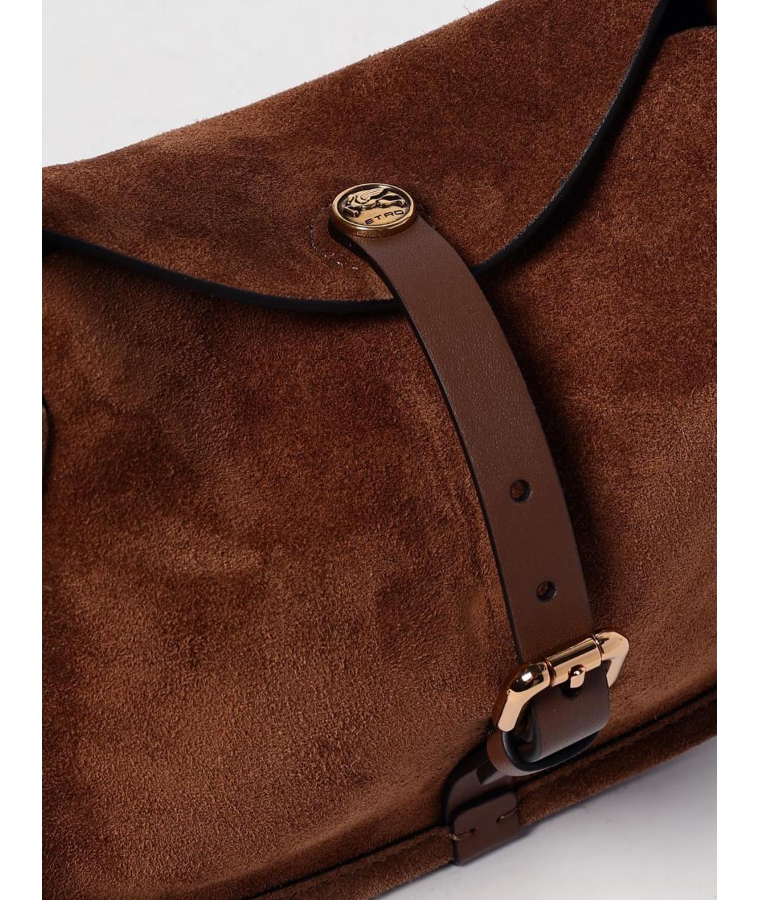 ETRO Коричневая замшевая сумка через плечо, фото 4