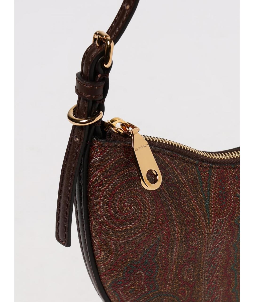 ETRO Коричневая кожаная сумка через плечо, фото 4