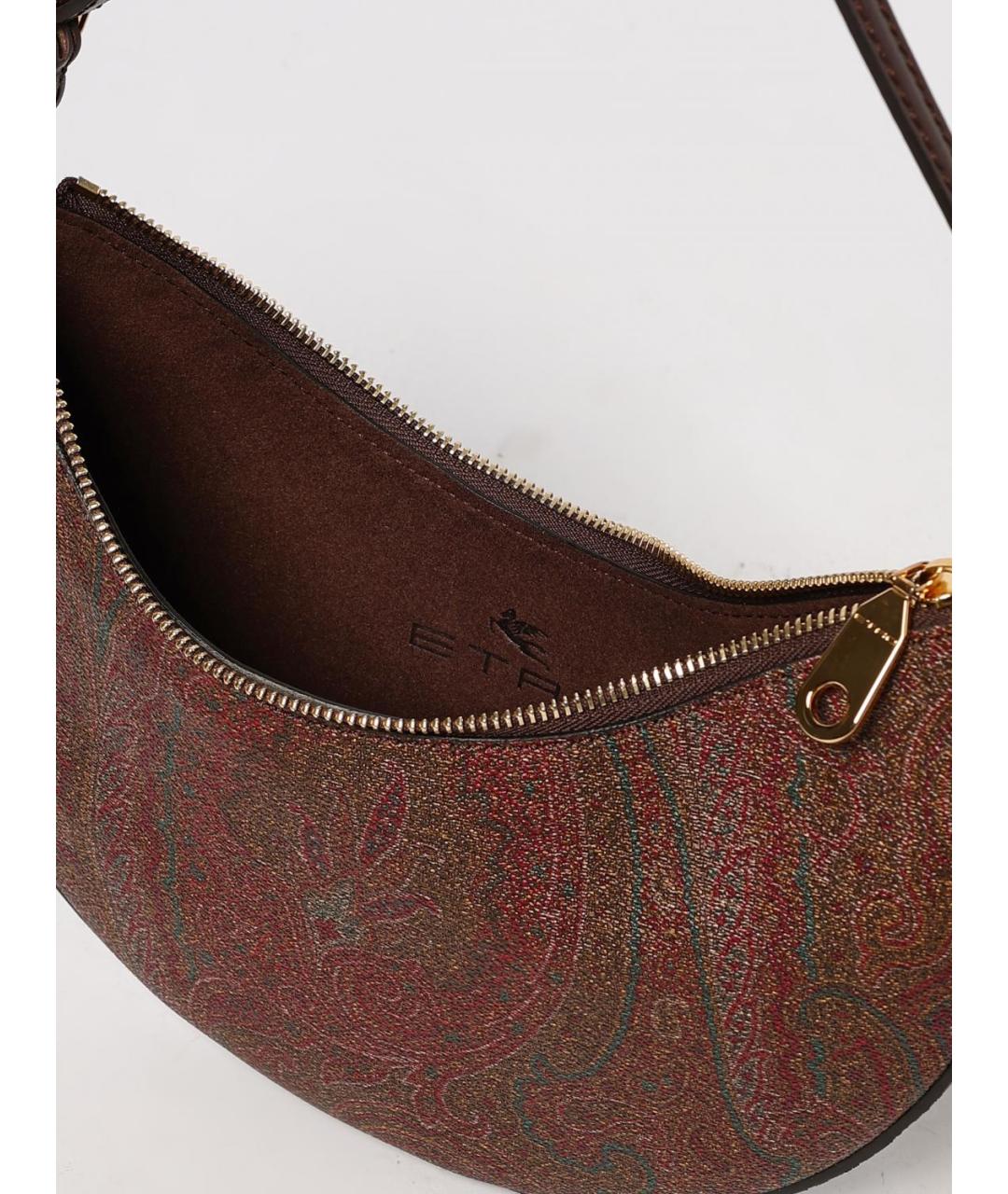 ETRO Коричневая кожаная сумка через плечо, фото 5