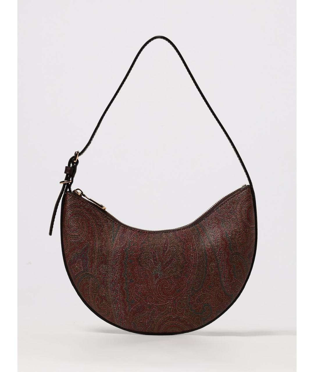 ETRO Коричневая кожаная сумка через плечо, фото 6