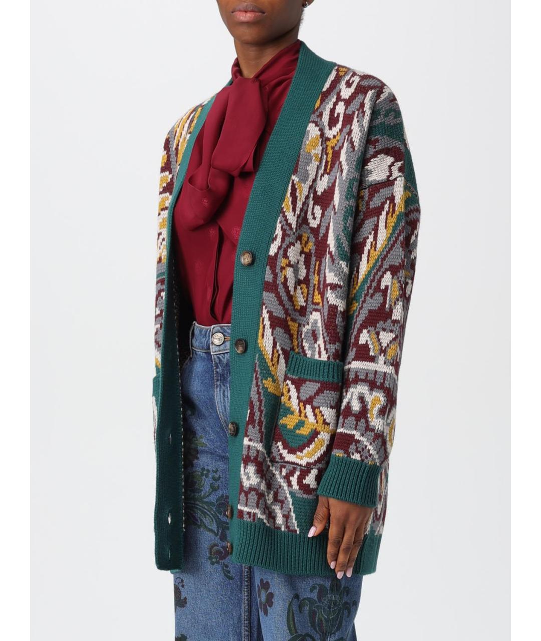 ETRO Мульти шерстяной кардиган, фото 5