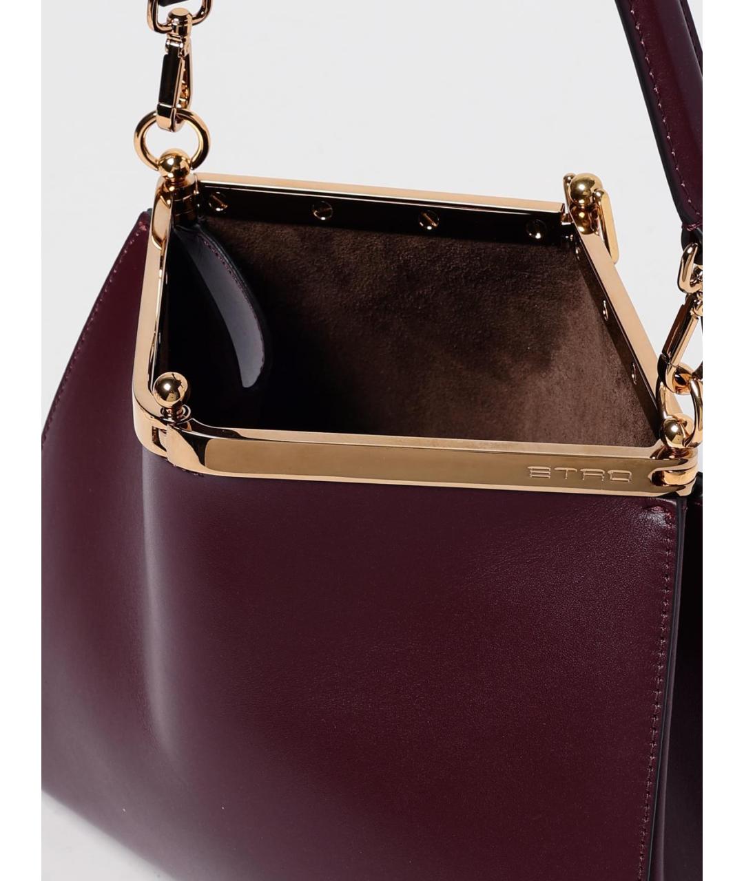 ETRO Бордовая кожаная сумка через плечо, фото 5