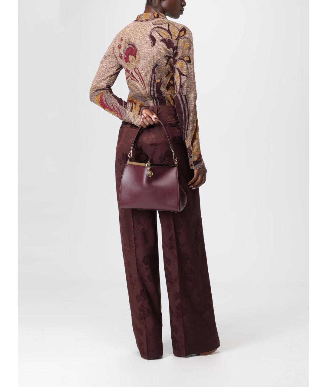 ETRO Бордовая кожаная сумка через плечо, фото 2