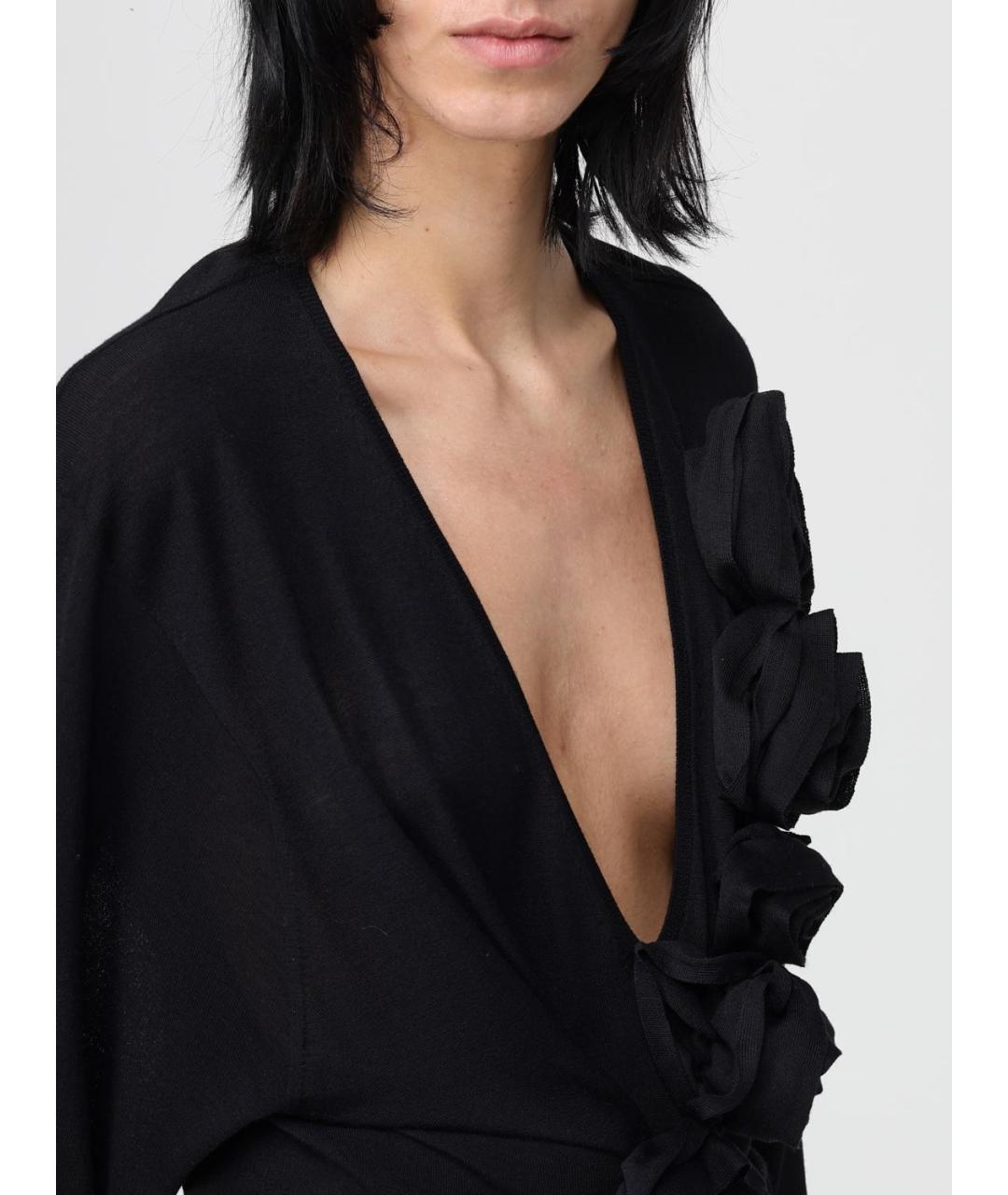 ALBERTA FERRETTI Черная вискозная блузы, фото 6