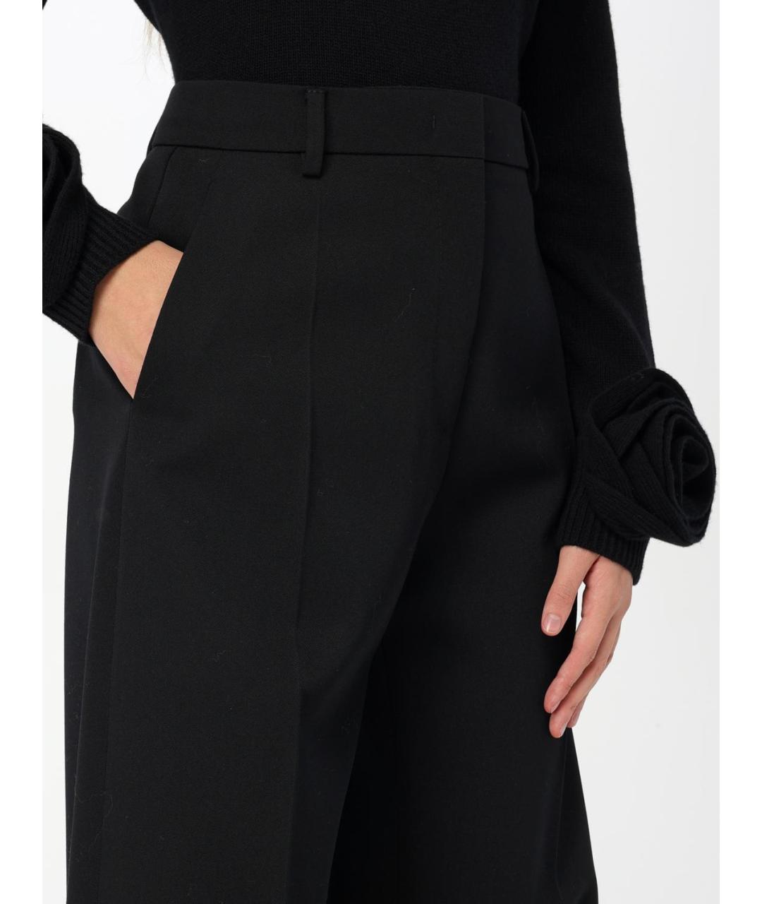 VALENTINO Черные шерстяные прямые брюки, фото 5