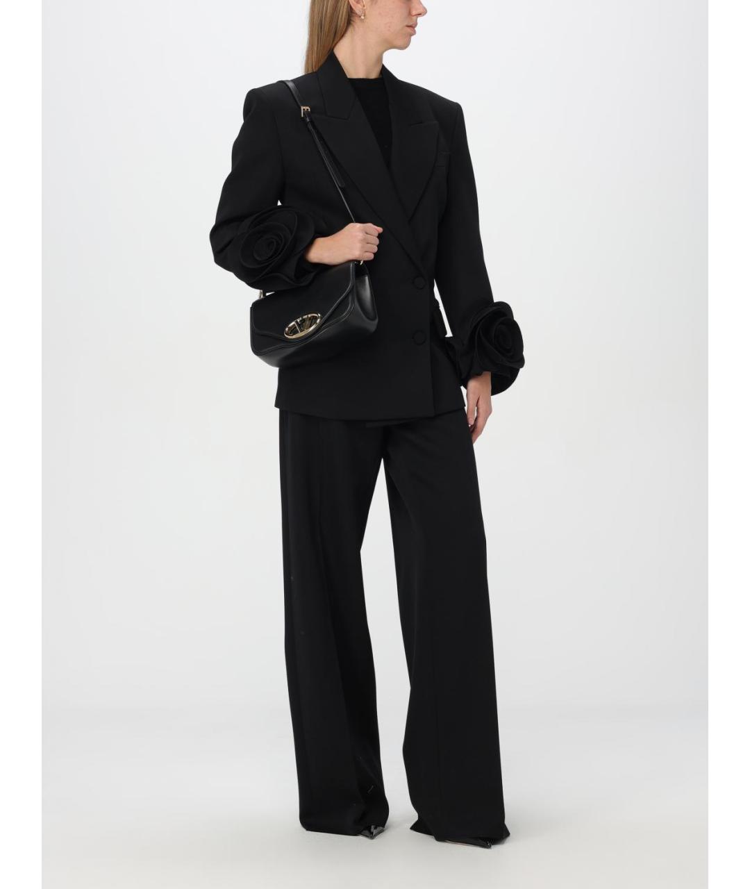 VALENTINO Черные шерстяные прямые брюки, фото 2