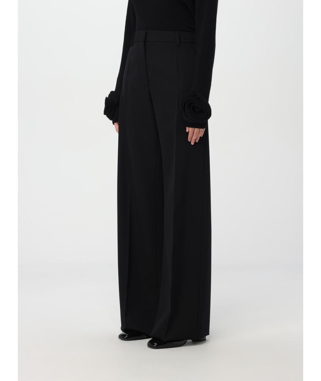 VALENTINO Черные шерстяные прямые брюки, фото 4