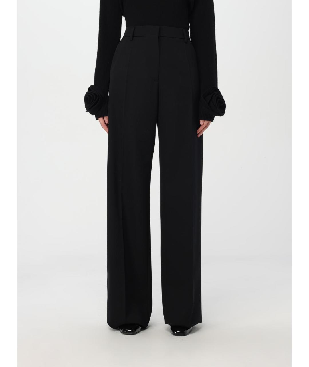 VALENTINO Черные шерстяные прямые брюки, фото 6