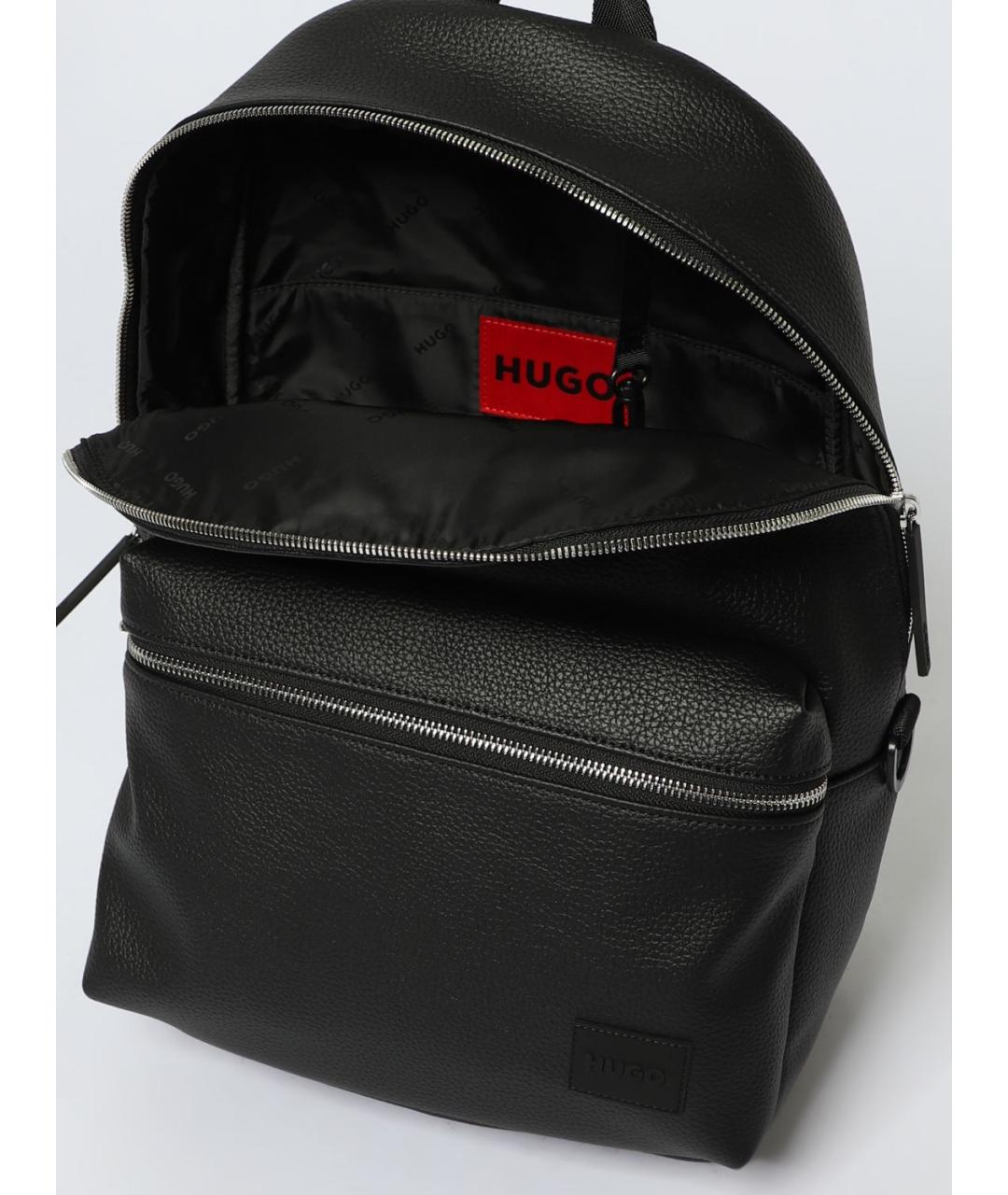 HUGO Черный рюкзак из искусственной кожи, фото 4