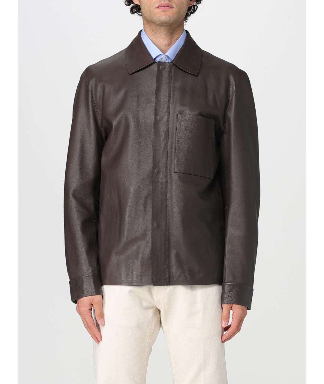 HUGO BOSS Коричневая кожаная куртка, фото 5