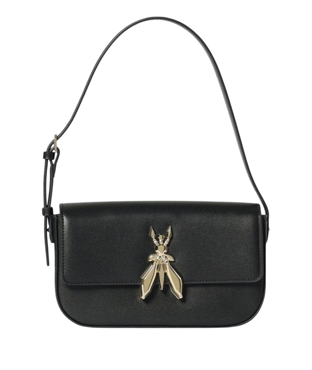 PATRIZIA PEPE Черная кожаная сумка через плечо, фото 1