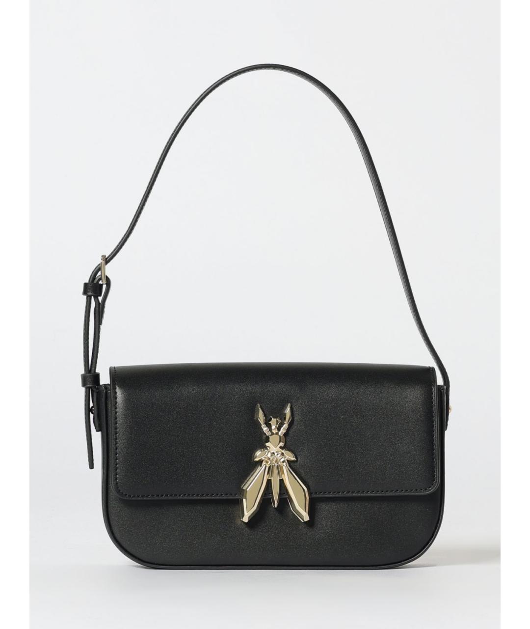 PATRIZIA PEPE Черная кожаная сумка через плечо, фото 5