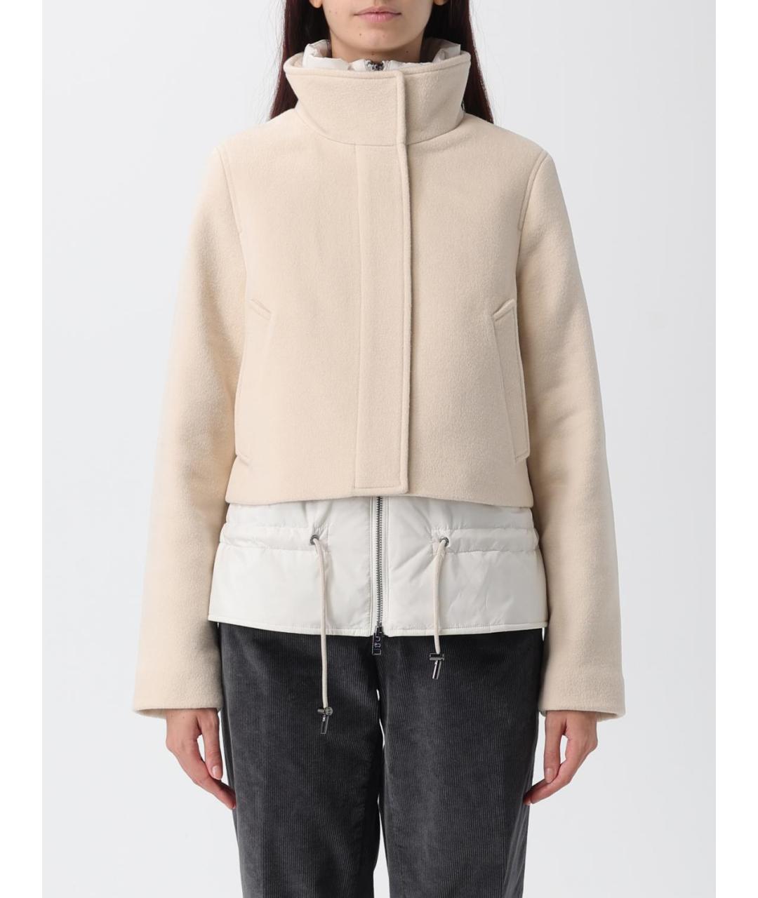 WOOLRICH Бежевое шерстяное пальто, фото 2