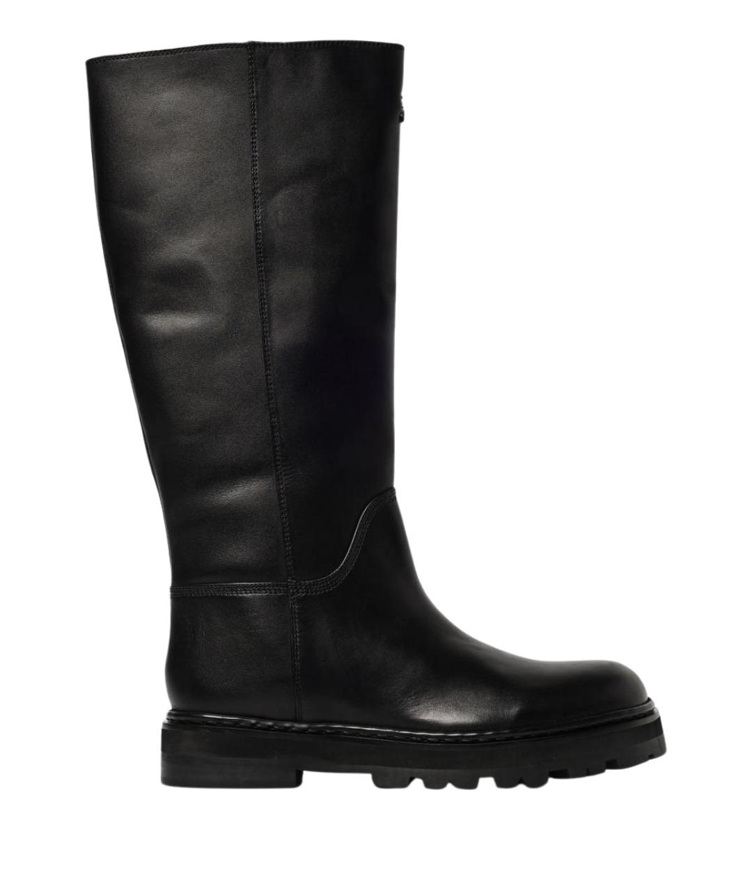 PATRIZIA PEPE Черные кожаные сапоги, фото 1