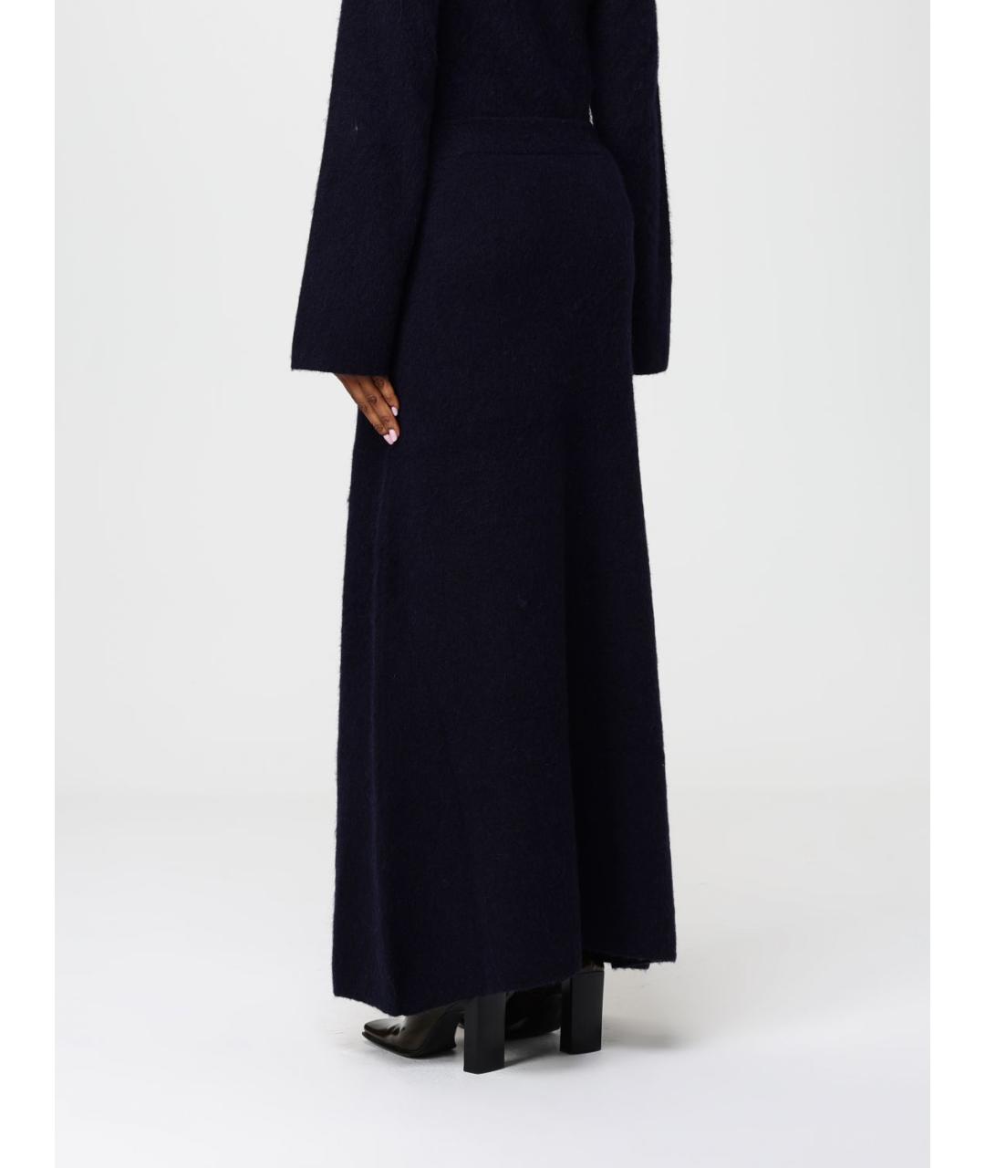 HUGO BOSS Темно-синяя полиамидовая юбка макси, фото 2
