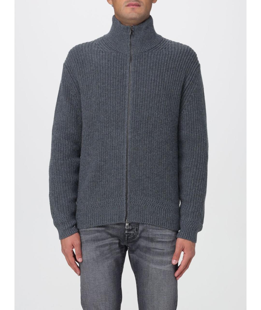HUGO BOSS Серый шерстяной кардиган, фото 5