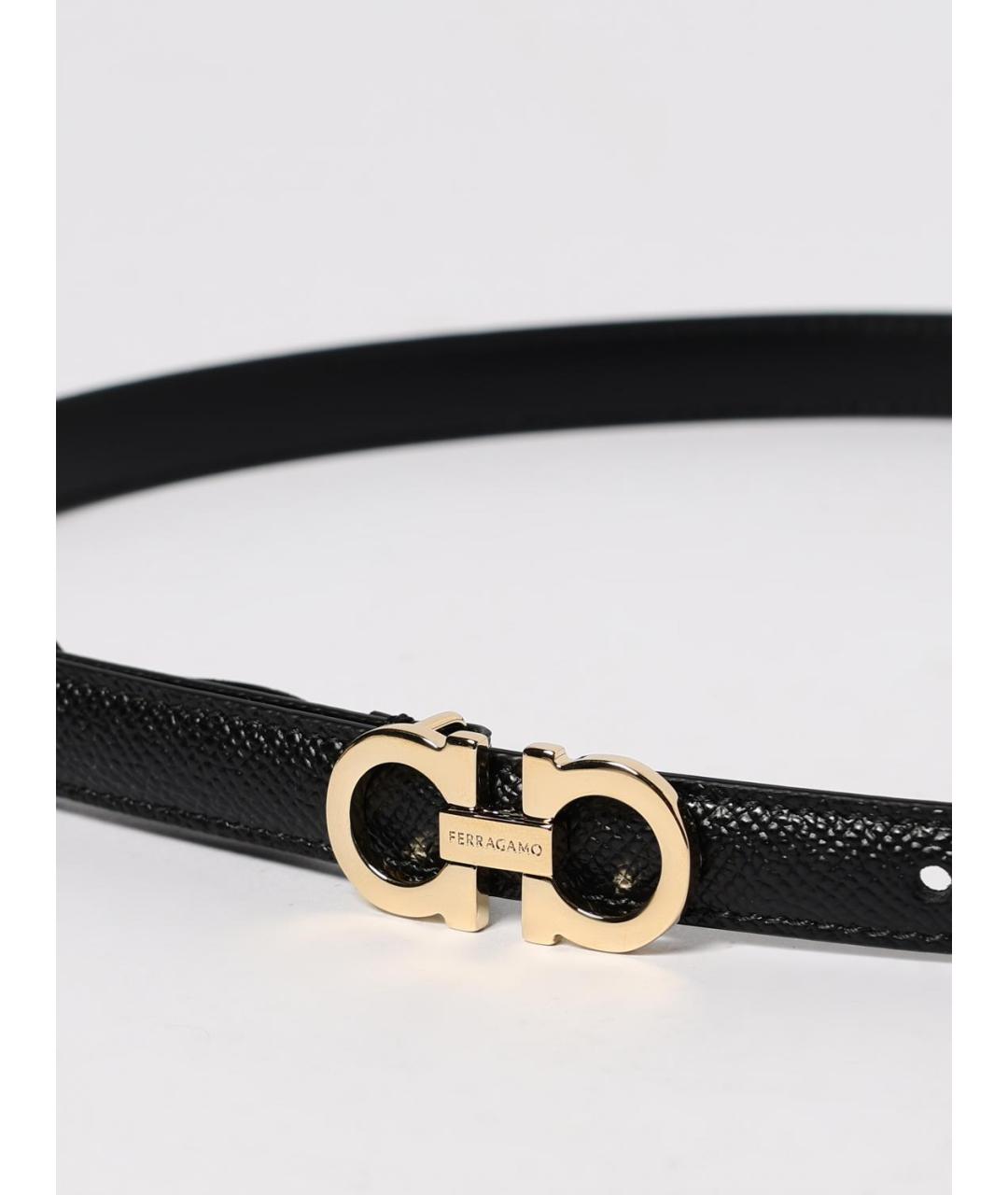 FERRAGAMO Черный кожаный ремень, фото 2