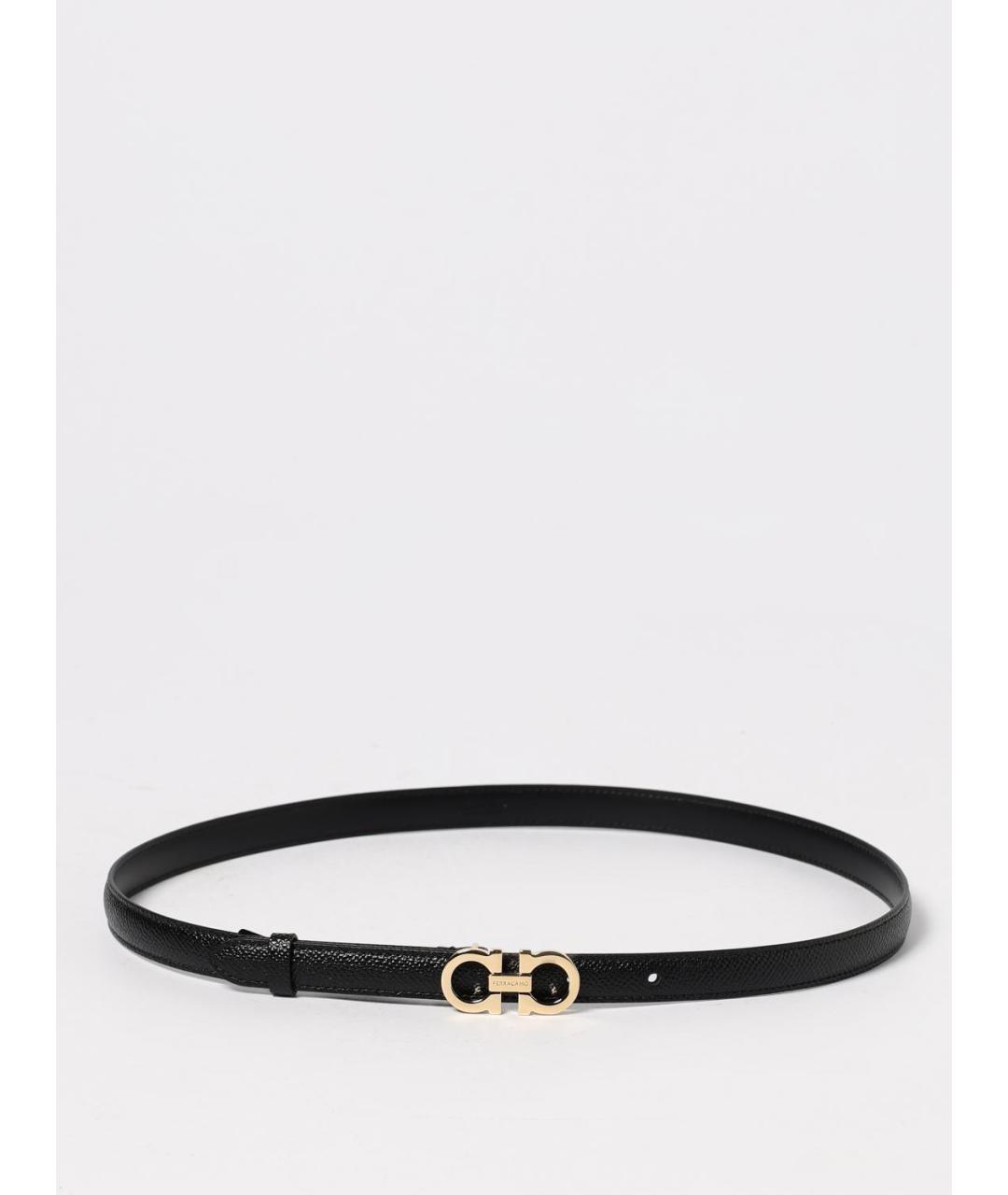 FERRAGAMO Черный кожаный ремень, фото 4