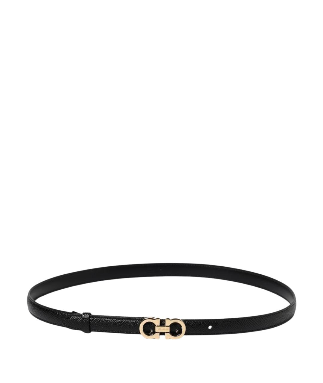 FERRAGAMO Черный кожаный ремень, фото 1