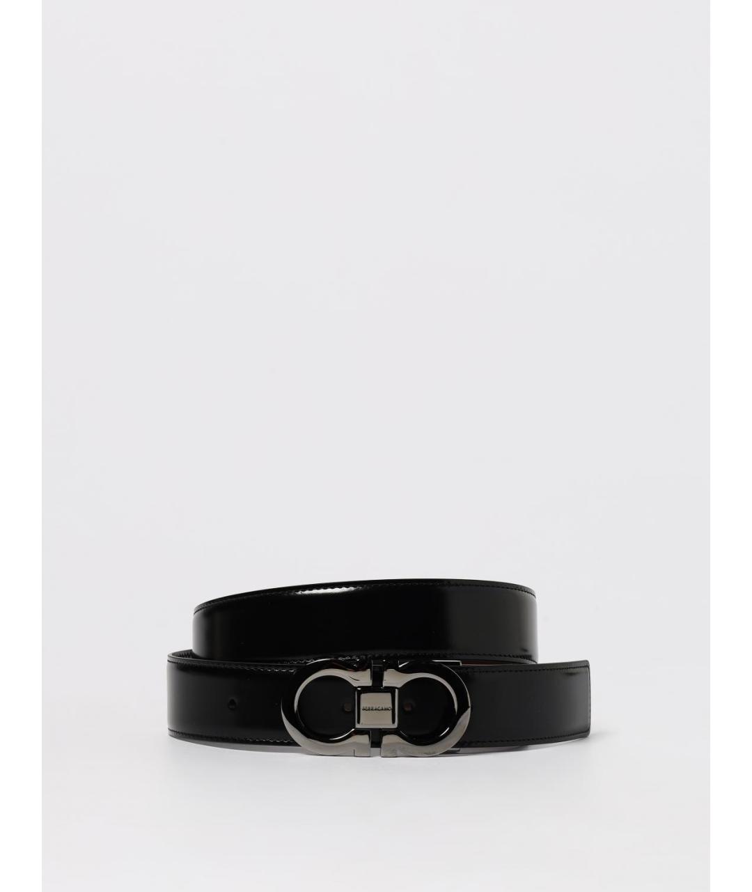 FERRAGAMO Черный кожаный ремень, фото 4