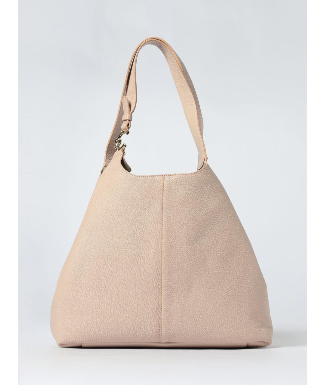 COCCINELLE Бежевая кожаная сумка тоут, фото 4